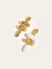 Oval-Shaped Drop Earrings