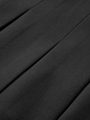 Pleated Mini Skirt with Decor Button