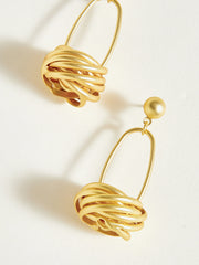 Golden Basket Drop Earrings
