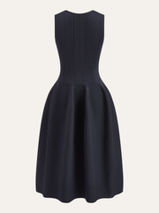 Ribbed Knit Flare Sweater Dress