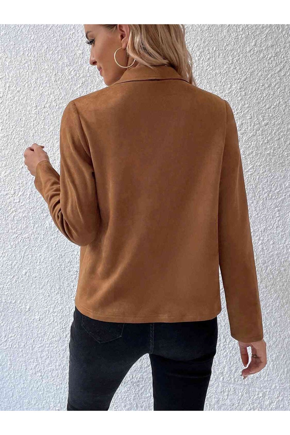 Collared Neck Long Sleeve Jacket