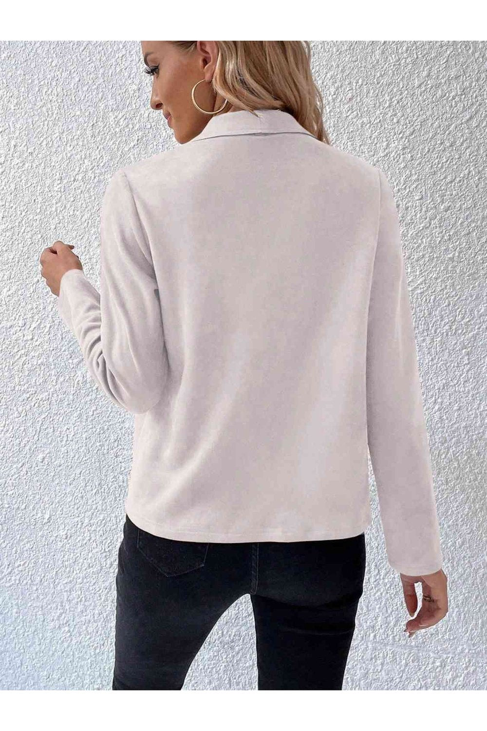 Collared Neck Long Sleeve Jacket