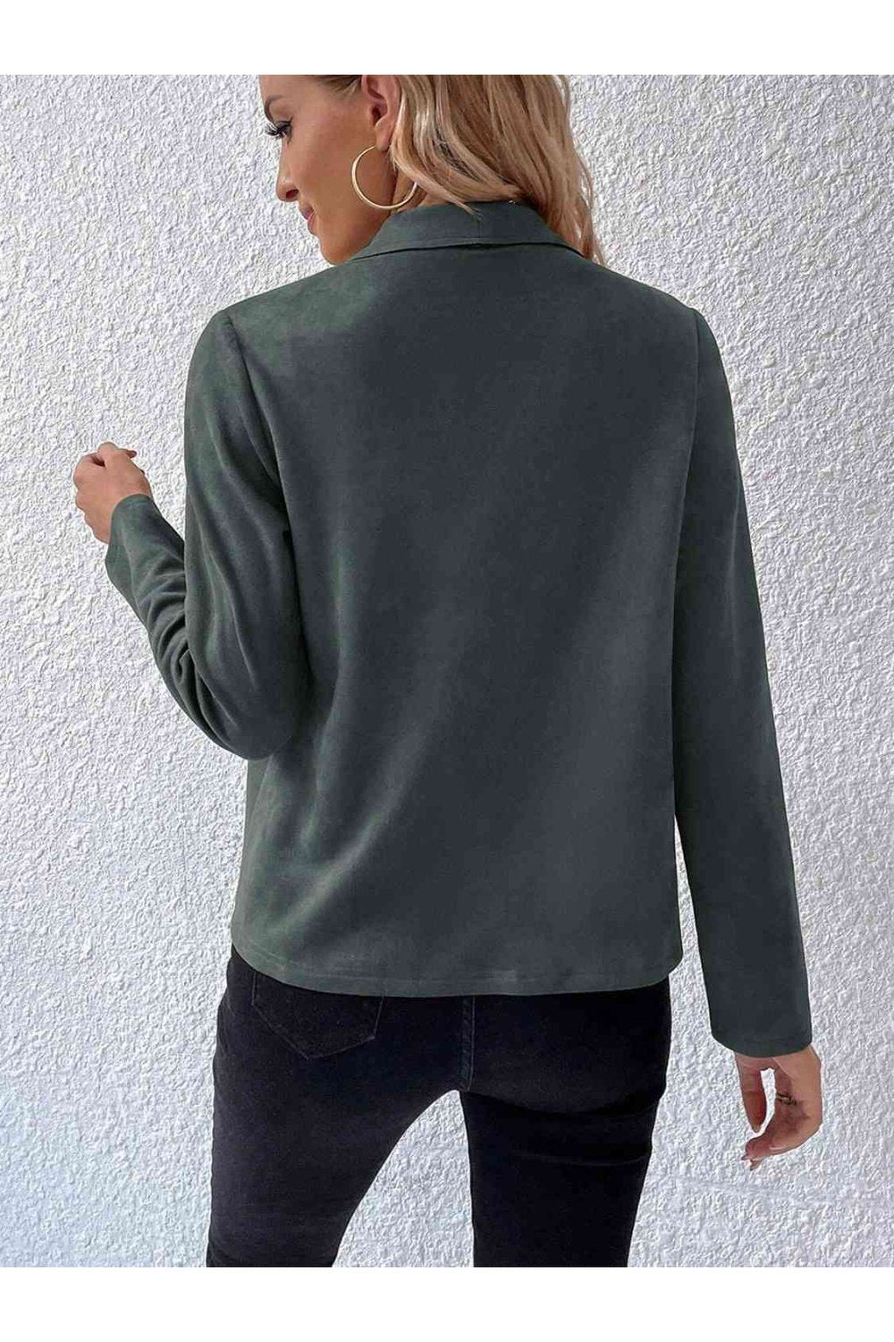 Collared Neck Long Sleeve Jacket