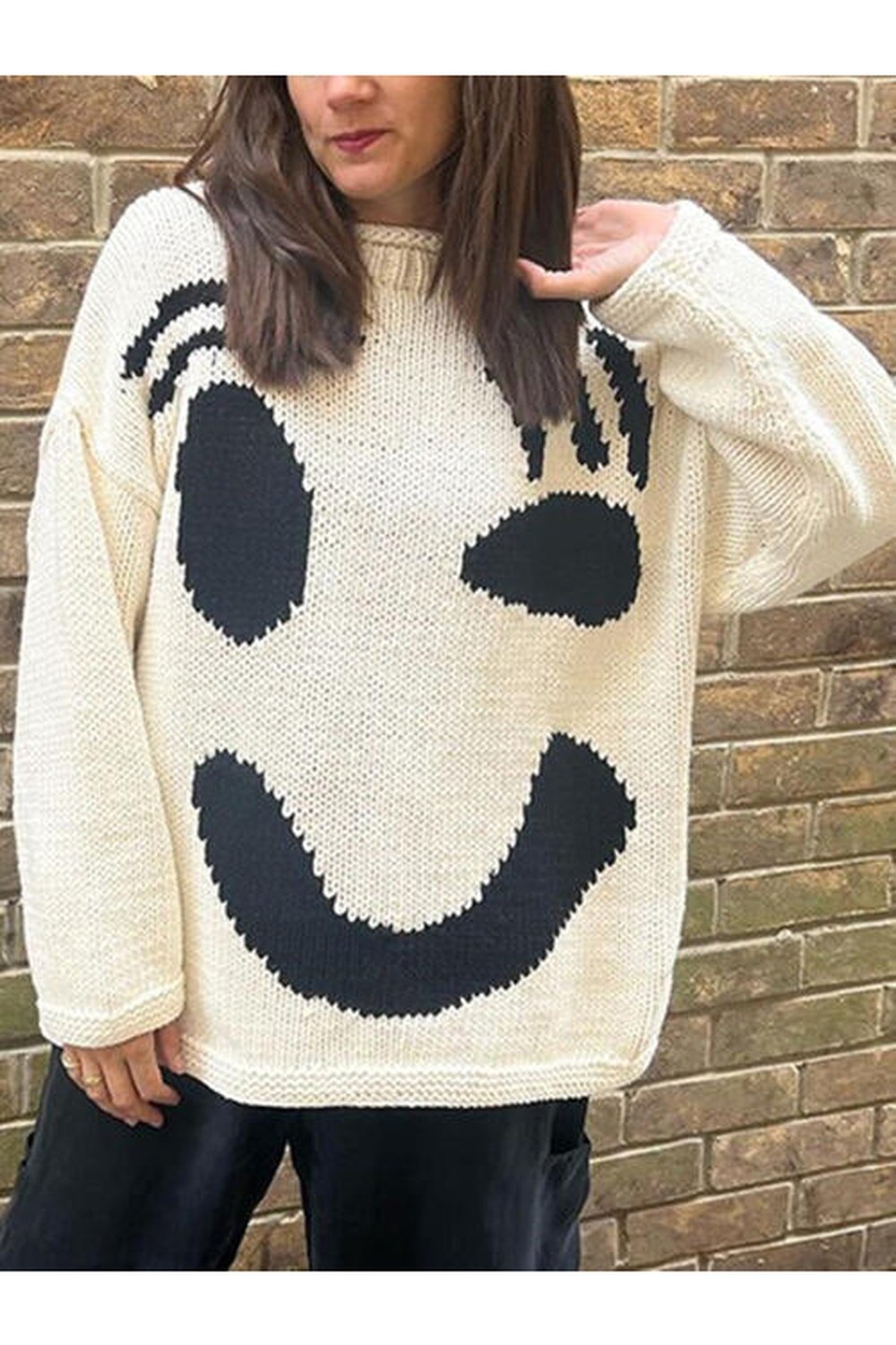 Contrast Drop Shoulder Long Sleeve Sweater