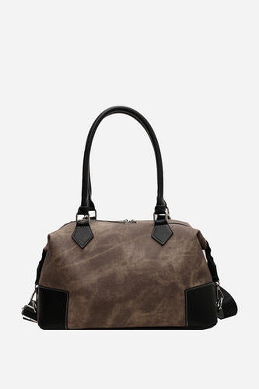 Contrast PU Leather Shoulder Bag