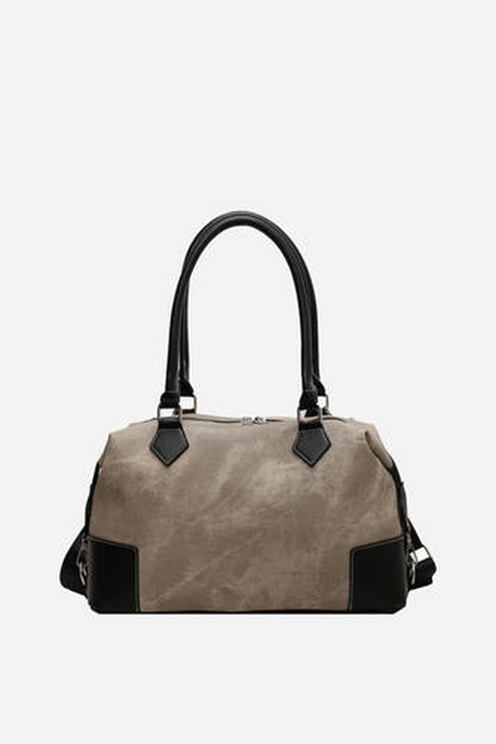 Contrast PU Leather Shoulder Bag