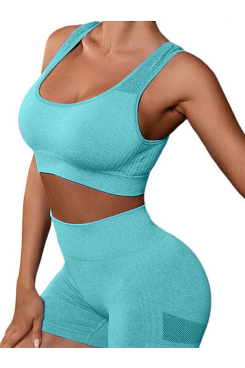 Cutout Scoop Neck Tank and Shorts Active Set