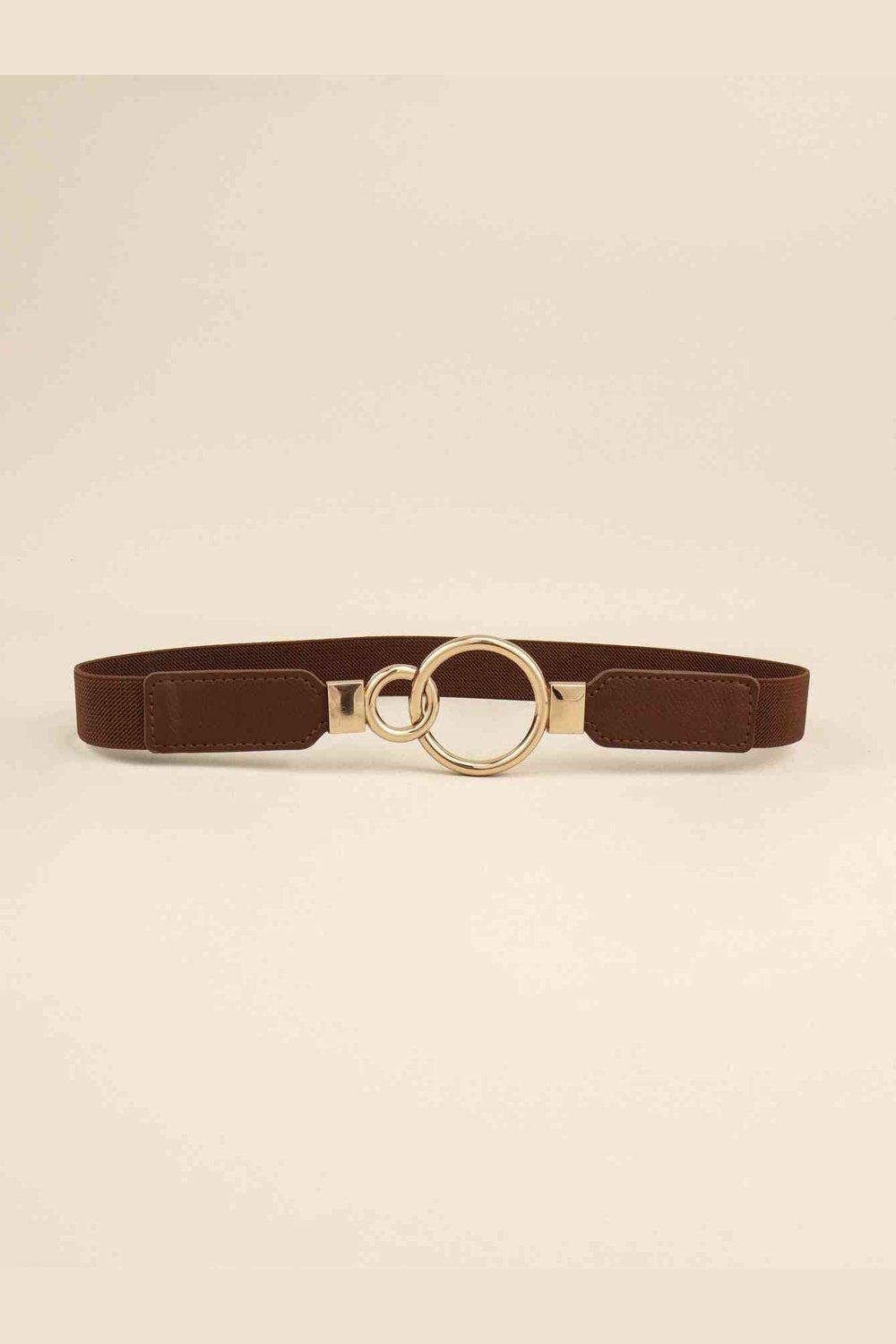 Double Ring Buckle Elastic PU Belt