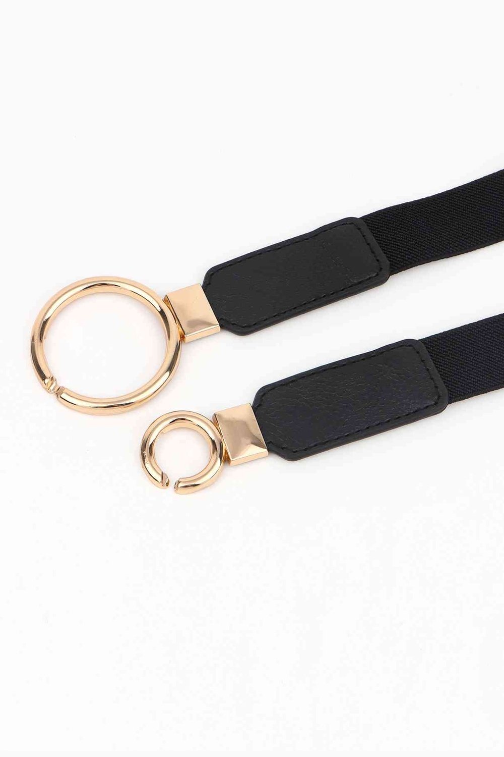 Double Ring Buckle Elastic PU Belt