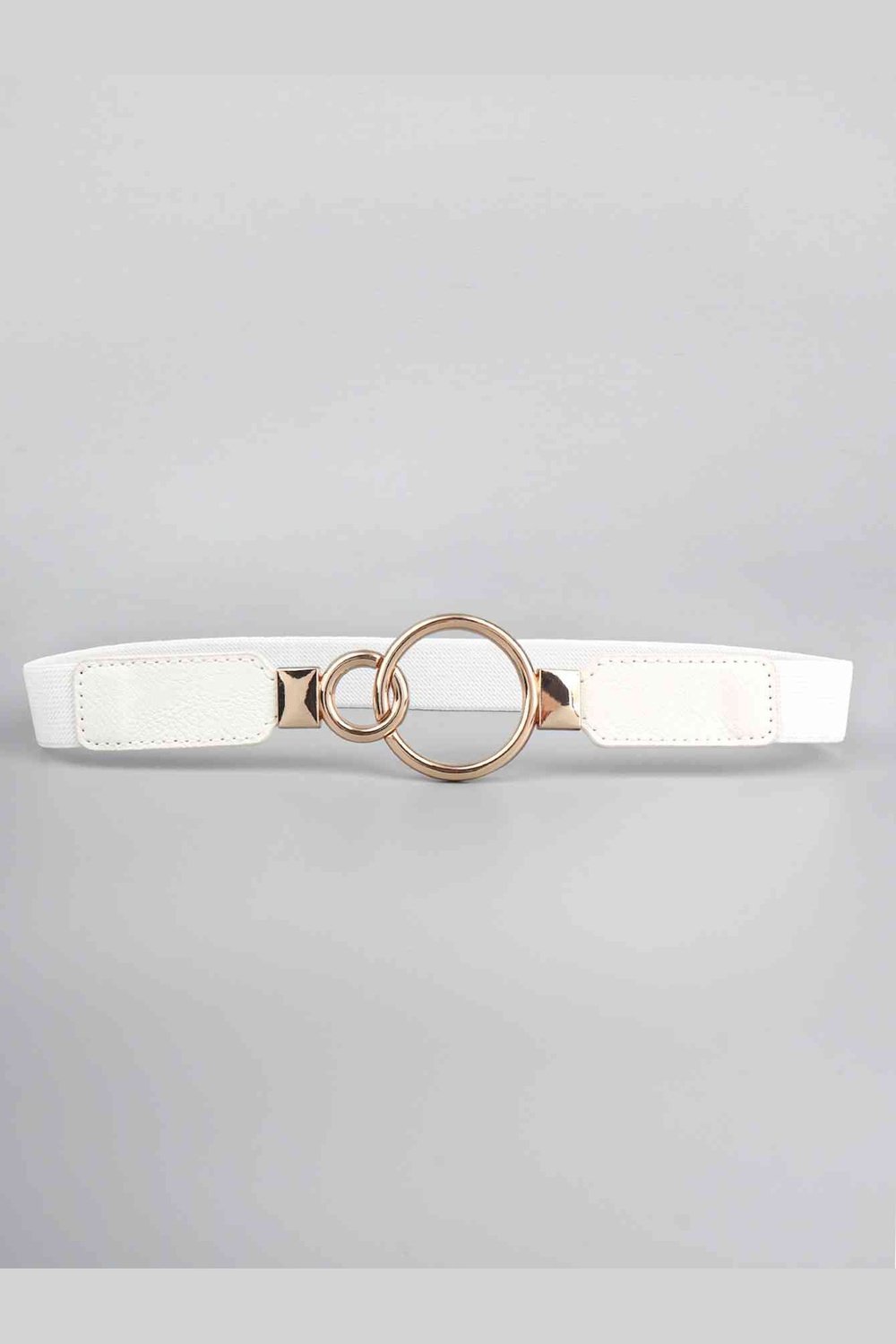 Double Ring Buckle Elastic PU Belt