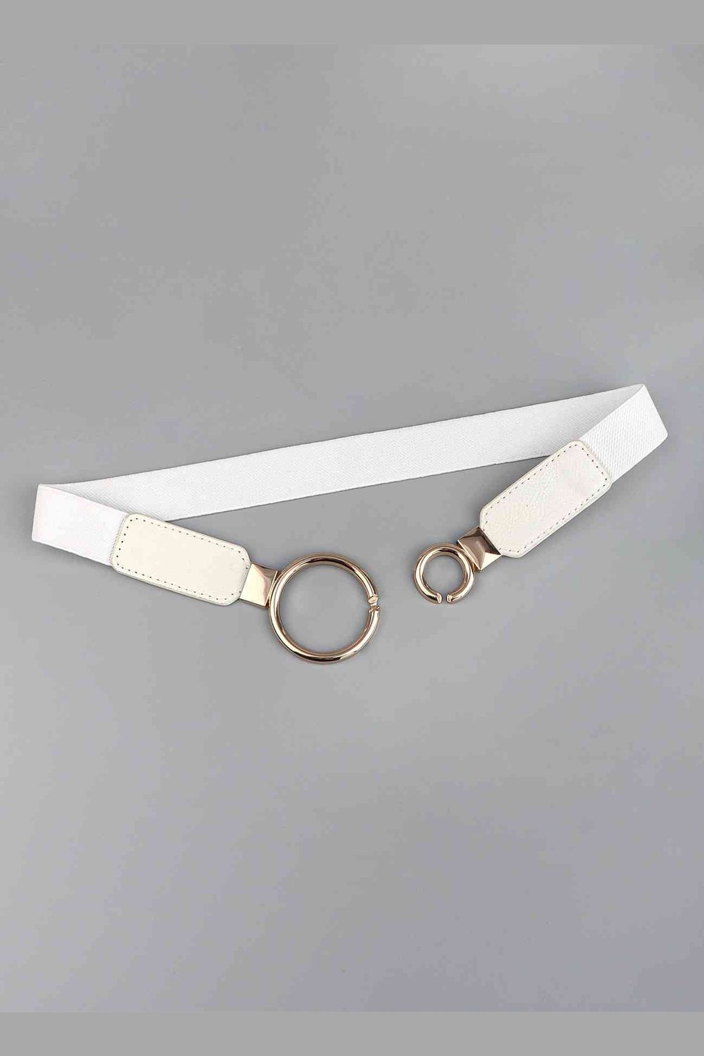 Double Ring Buckle Elastic PU Belt