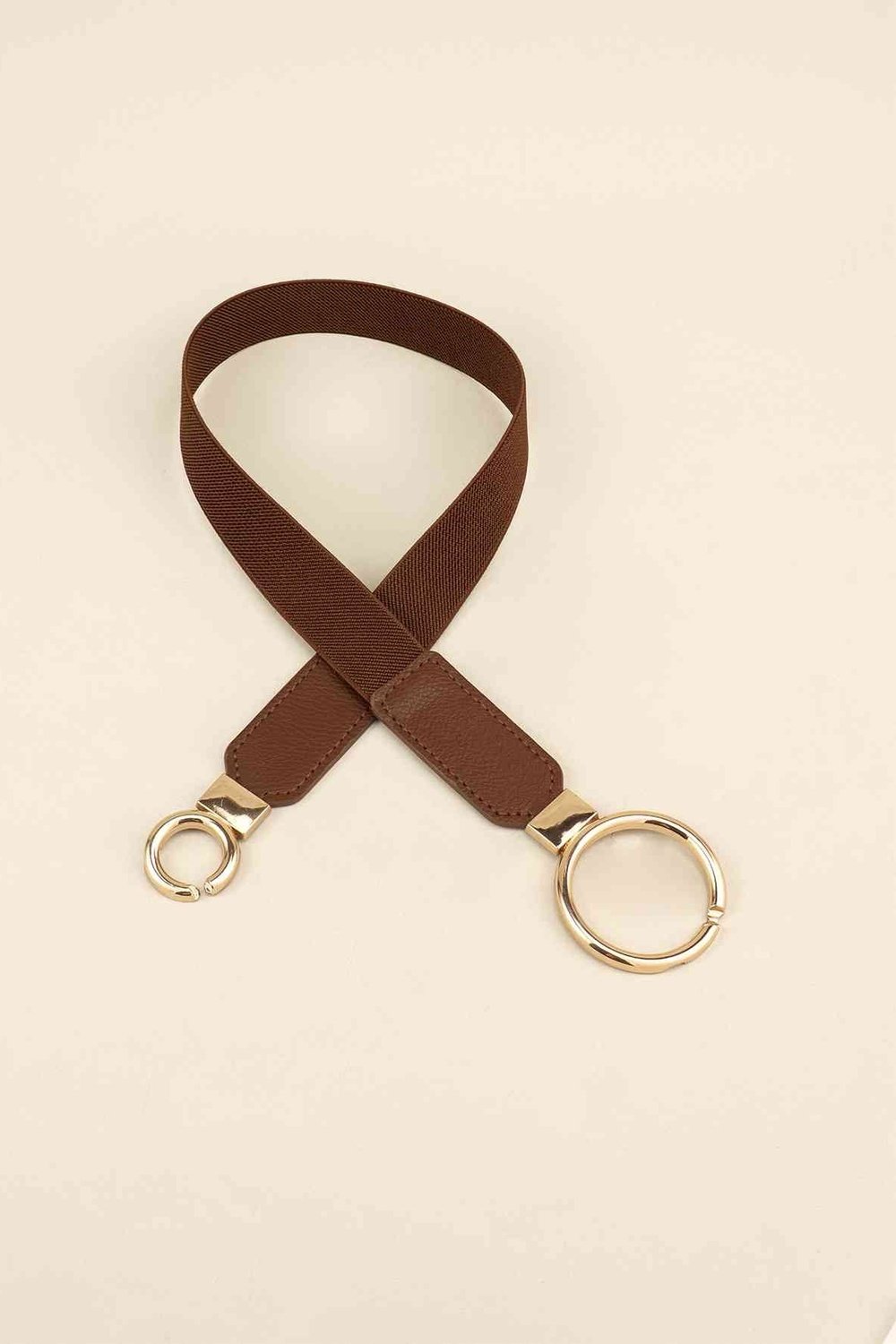 Double Ring Buckle Elastic PU Belt