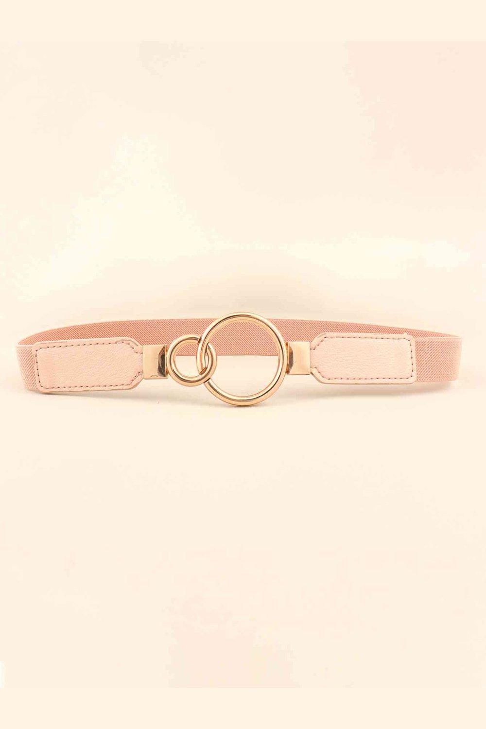 Double Ring Buckle Elastic PU Belt