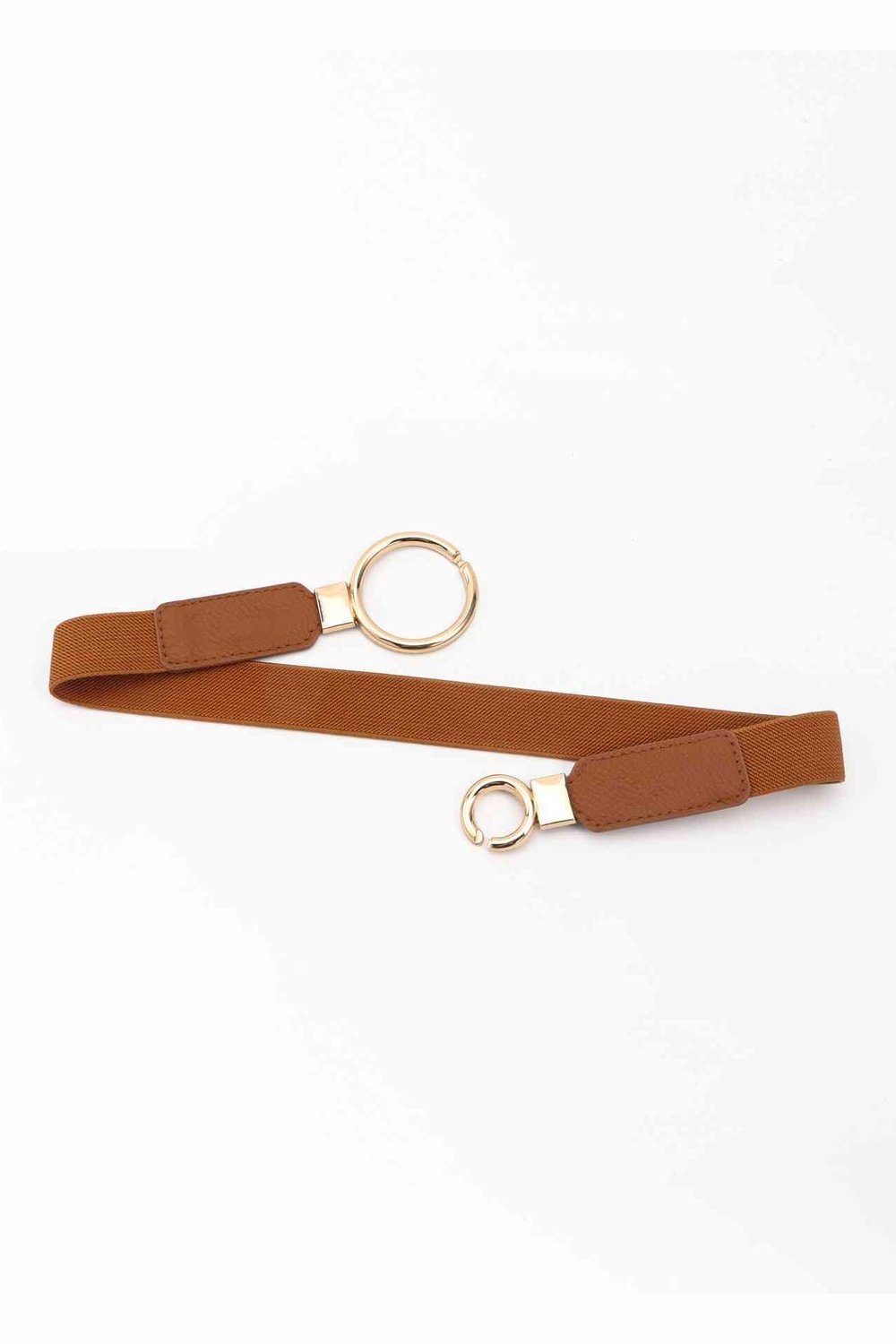 Double Ring Buckle Elastic PU Belt