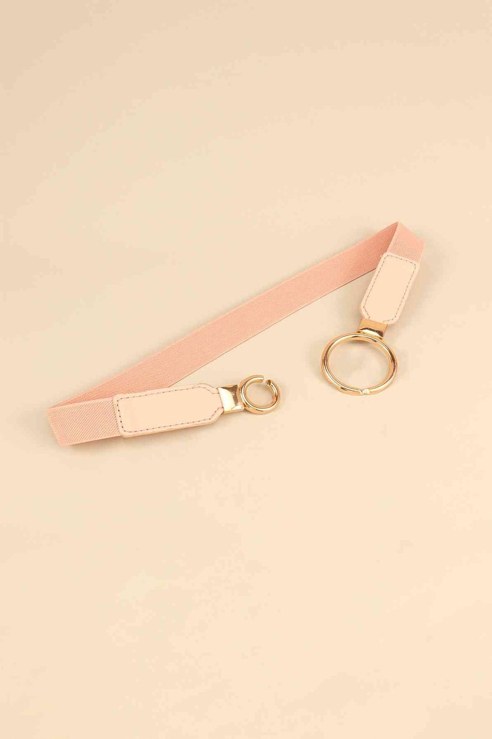 Double Ring Buckle Elastic PU Belt