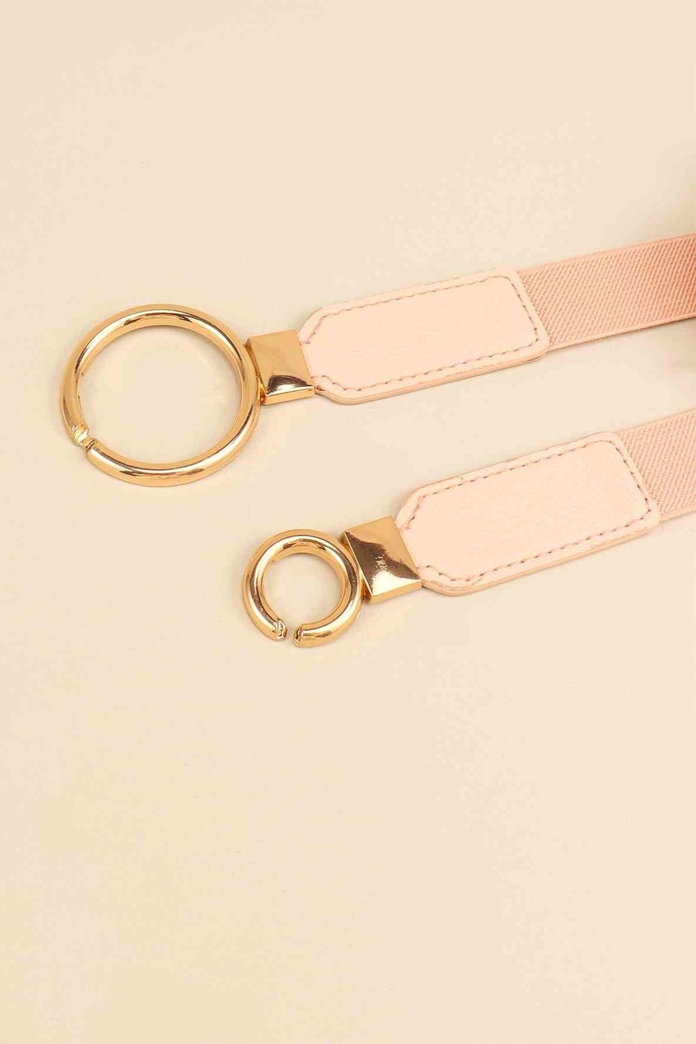 Double Ring Buckle Elastic PU Belt