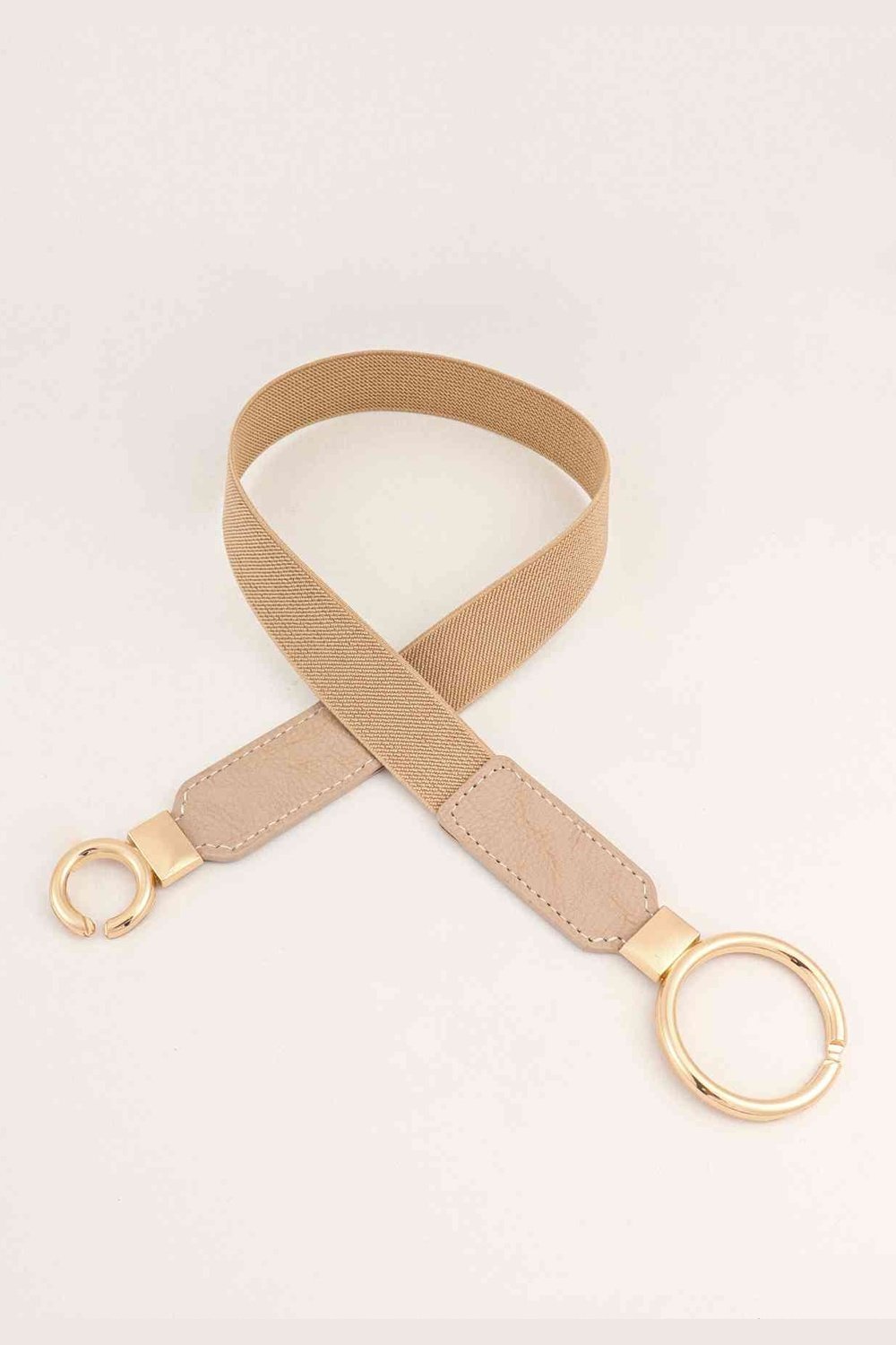 Double Ring Buckle Elastic PU Belt