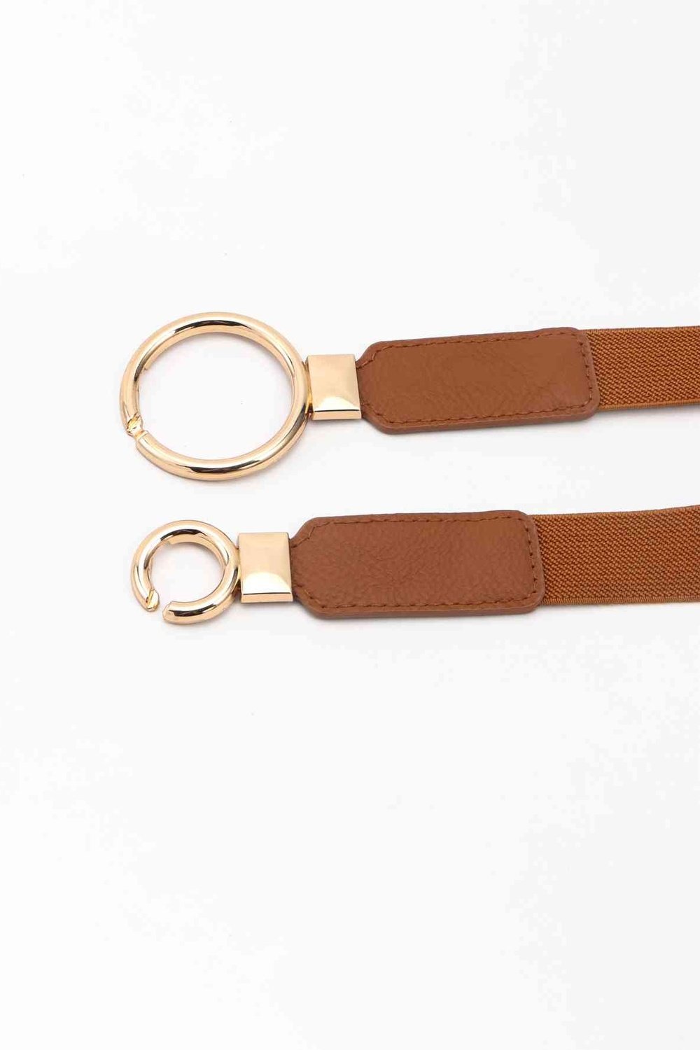 Double Ring Buckle Elastic PU Belt