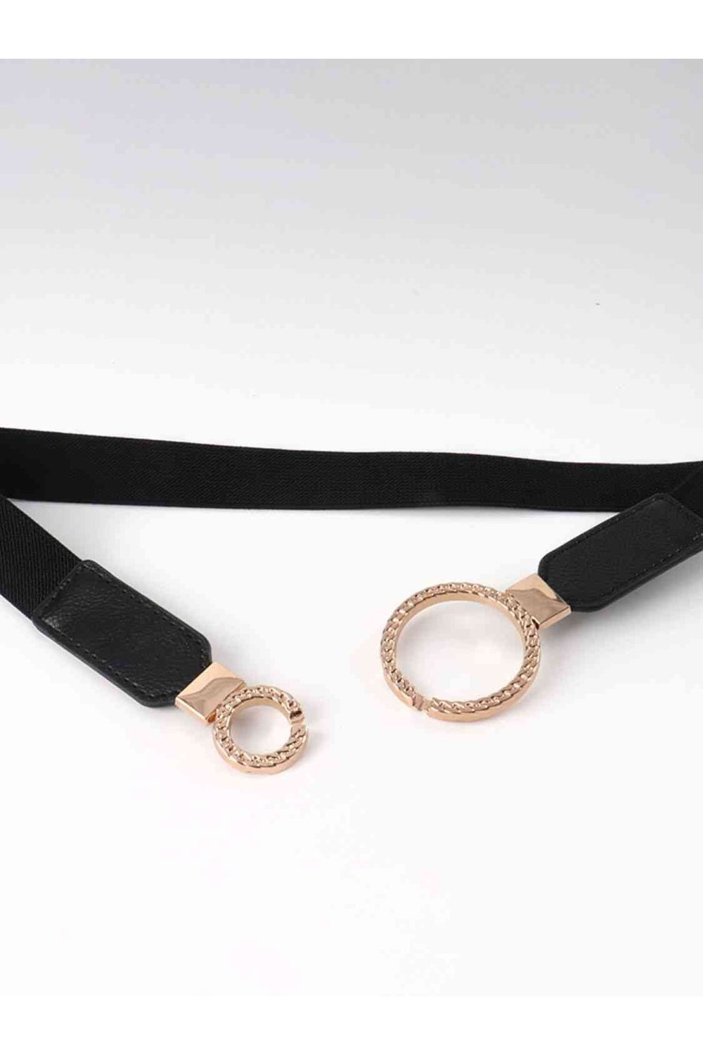 Double Ring Buckle Elastic PU Belt