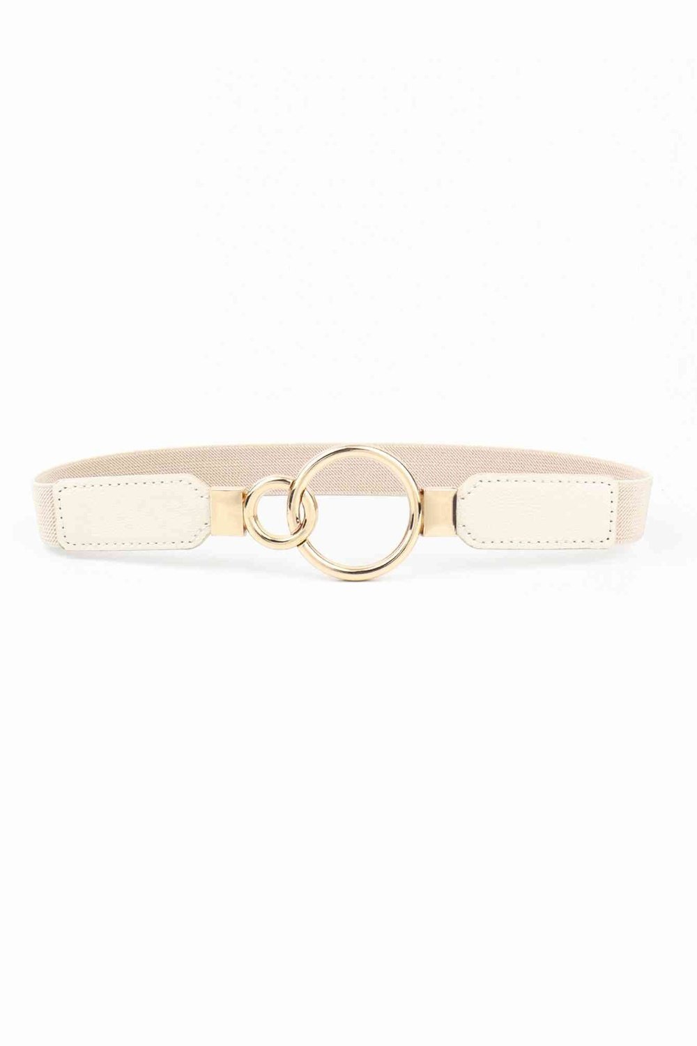 Double Ring Buckle Elastic PU Belt