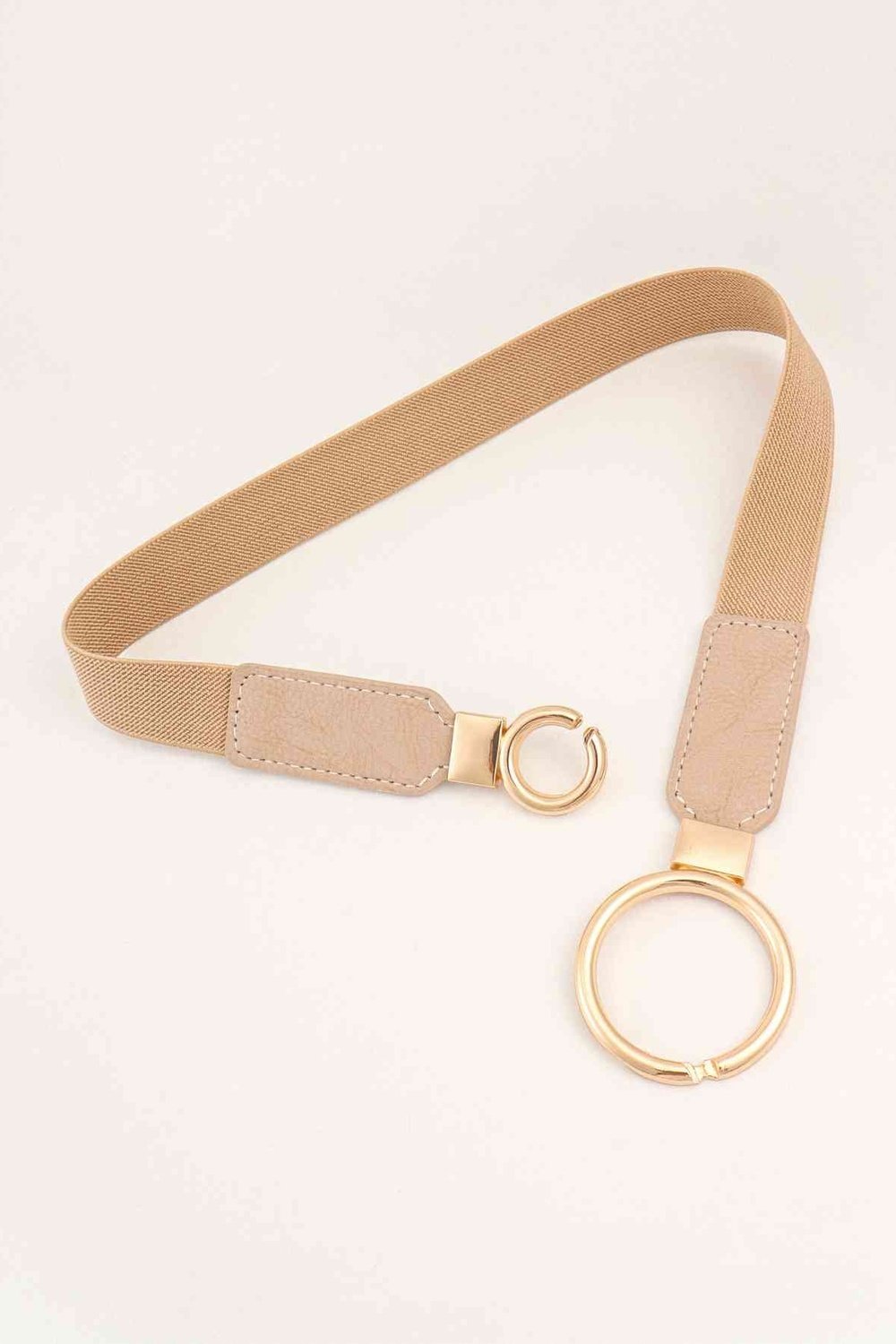 Double Ring Buckle Elastic PU Belt