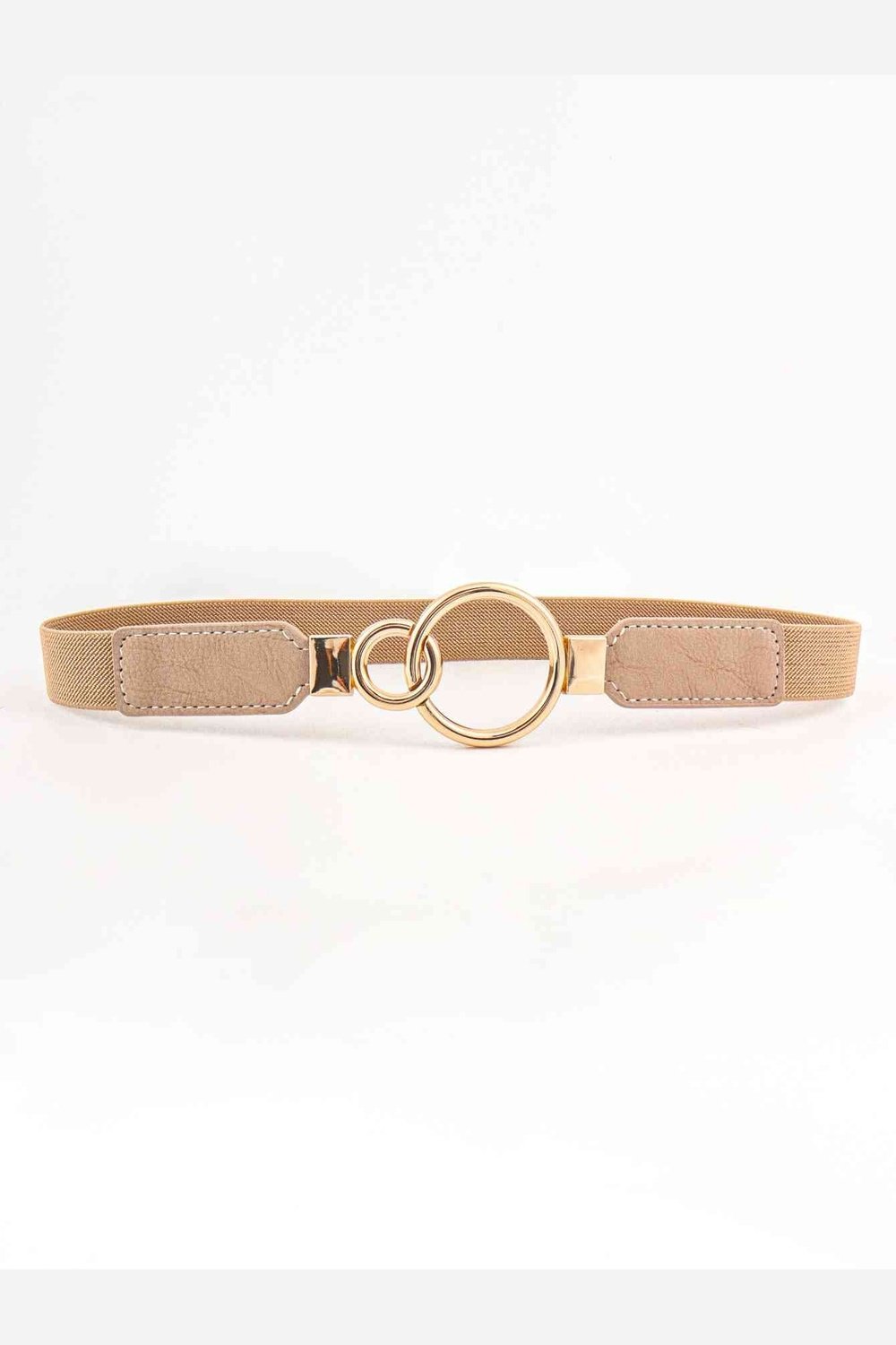 Double Ring Buckle Elastic PU Belt