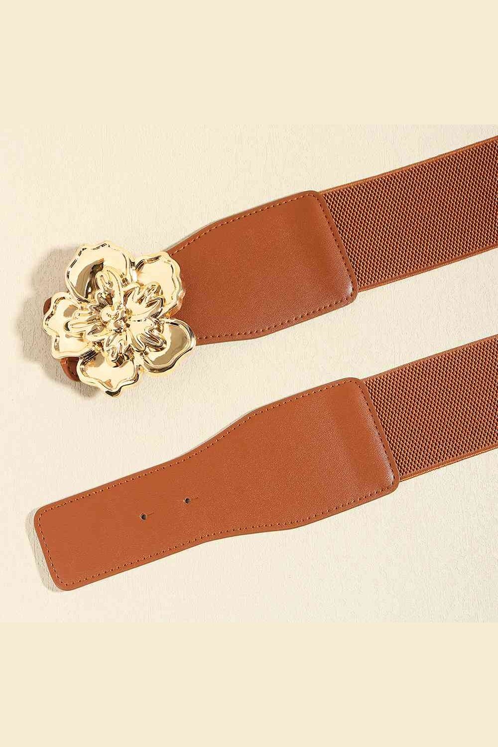 Flower Alloy Buckle Elastic Belt