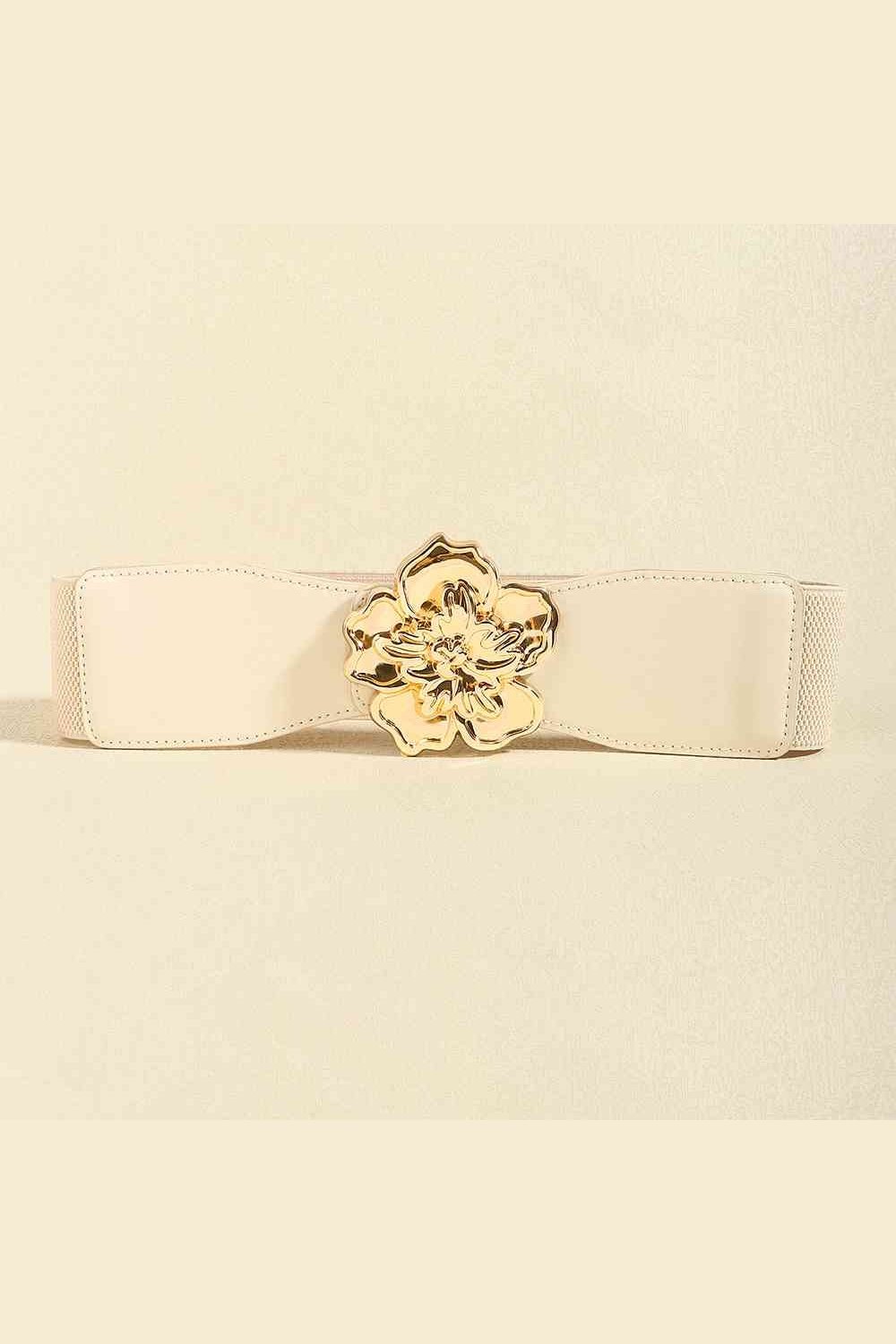 Flower Alloy Buckle Elastic Belt