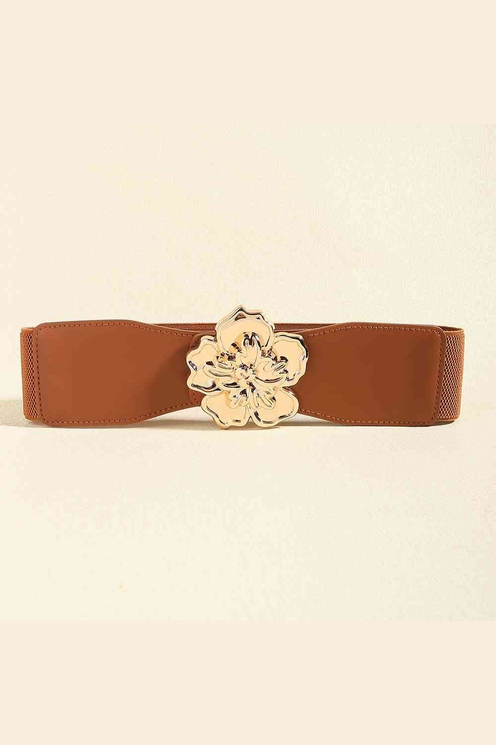 Flower Alloy Buckle Elastic Belt