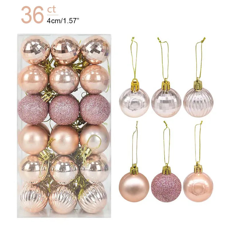 1box Christmas Balls Christmas Tree Ornaments Ball Xmas Hanging Tree Pendants Home Party Decor New Year Gift Noel Navidad