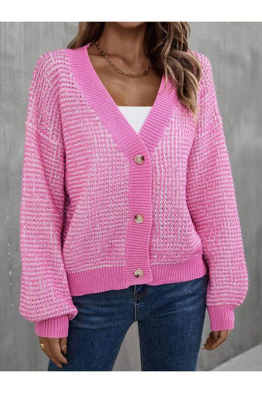 Heathered Lantern Sleeve Cardigan