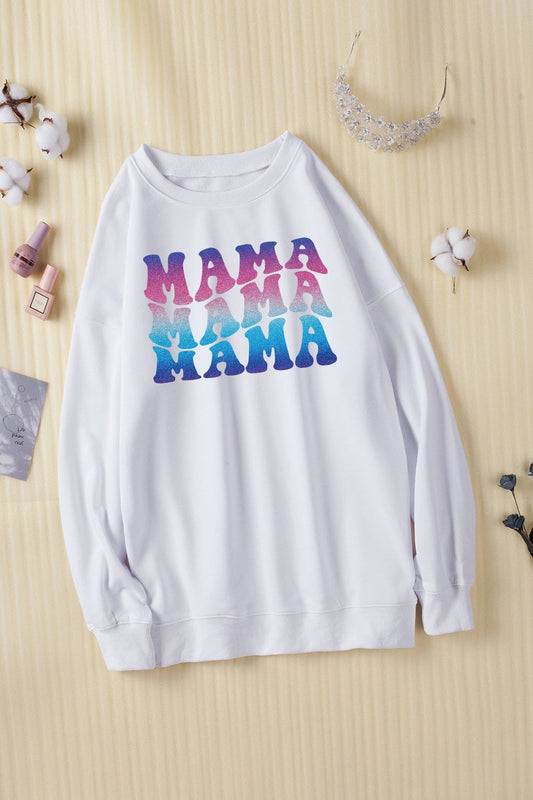 MAMA Gradient Graphic Dropped Shoulder Sweatshirt