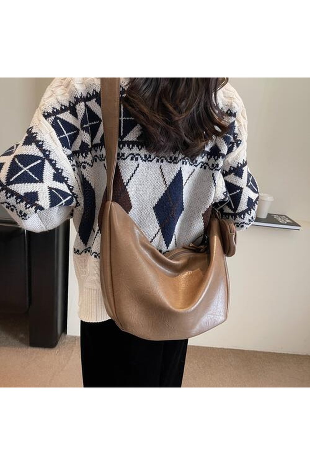 PU Leather Crossbody Bag with Small Purse