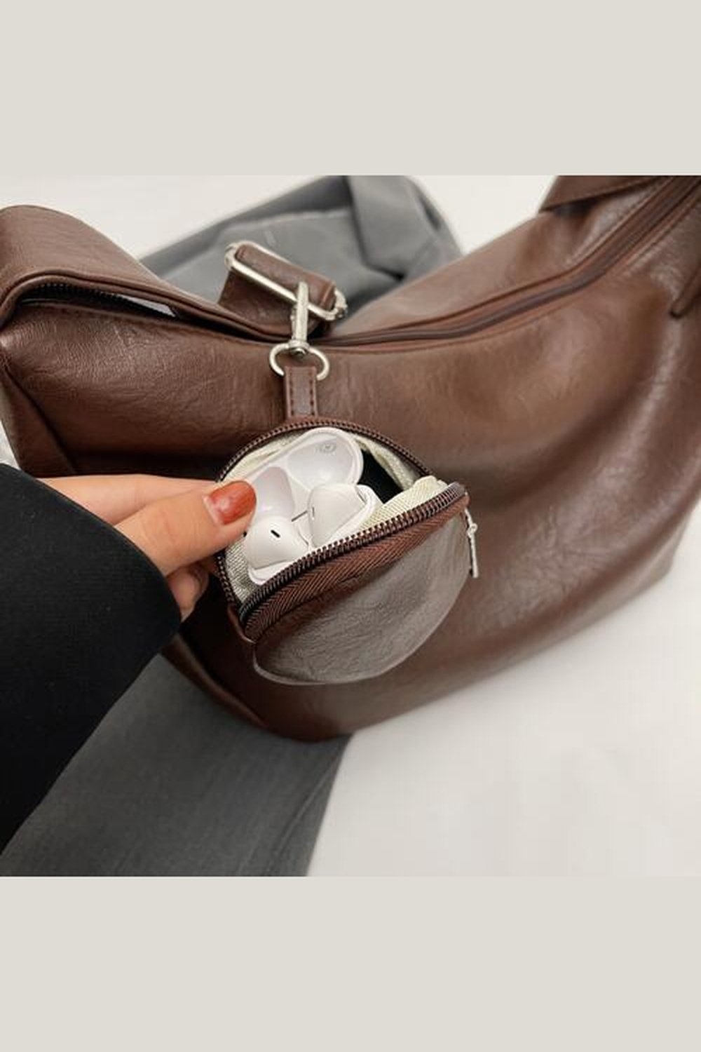 PU Leather Crossbody Bag with Small Purse