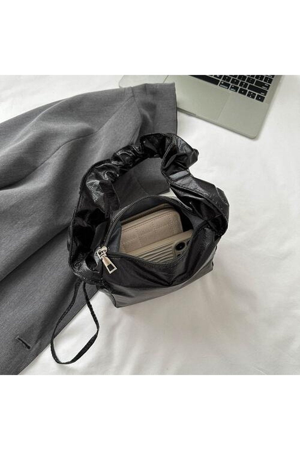 PU Leather Drawstring Shoulder Bag