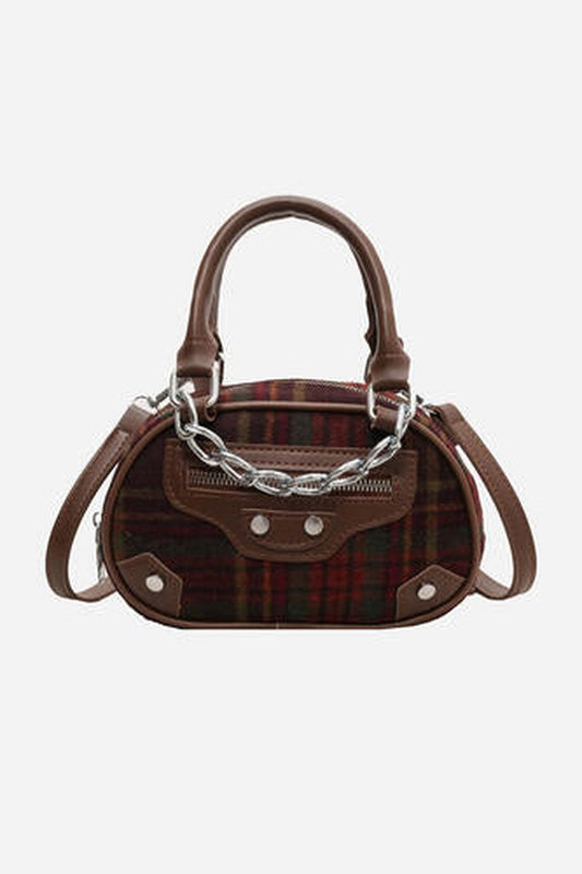 Plaid Print Crossbody Bag