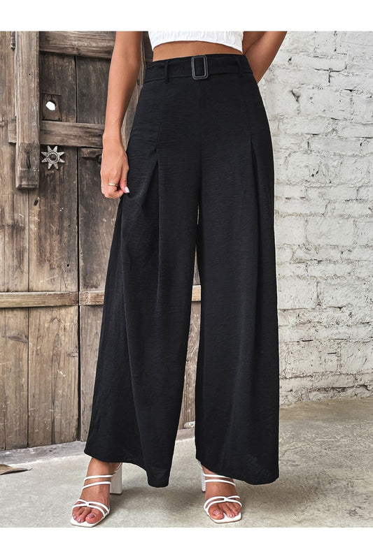 Ruched High Waist Wide Leg Pants