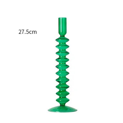 Red Glass Candle Holders Taper Candle Stand Christmas Candle Holder Candlestick Holder Christmas Decor Green Glass