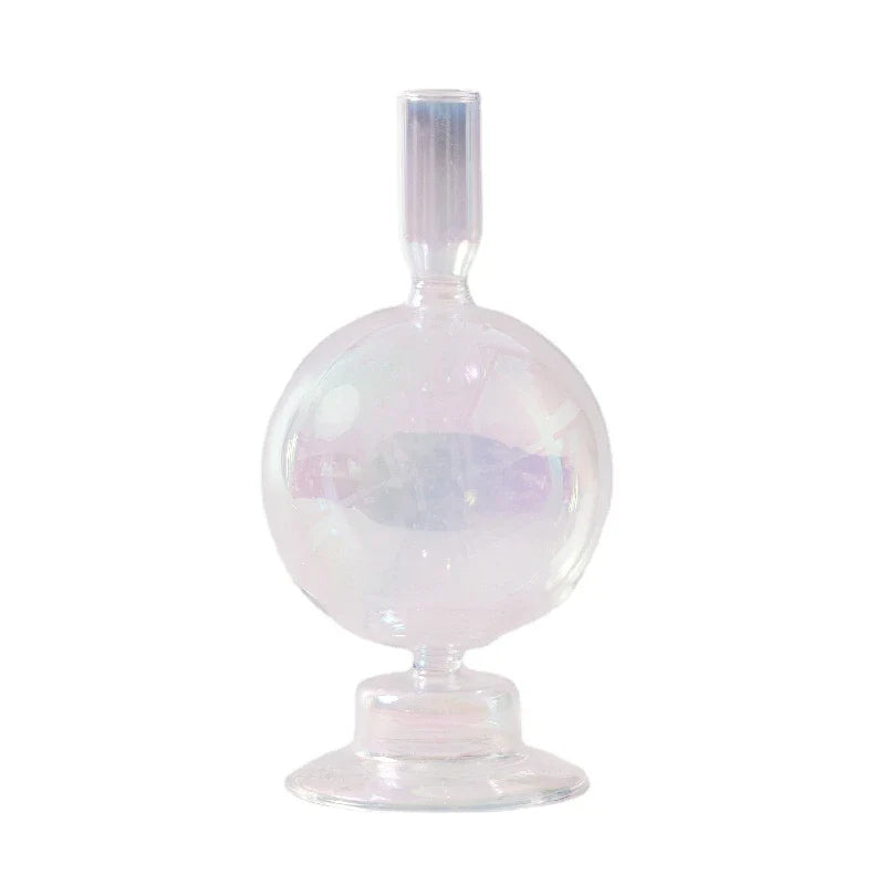 1pc Floriddle Glass Vases Nordic Candlestick Wedding Decoration Christmas Decoration Candle Stick Holder Home Decor Flower Vase