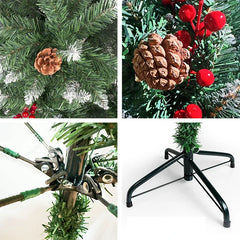 Pinecone Christmas Tree with Berry Pine Nuts Very Beautiful with Automatic Hinges Quick Installation Advanced Xmas Tree Green