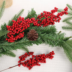 10/1Pcs Artificial Red Berries Christmas Holly Berry Branches Xmas Tree Ornaments Fake Plants For Home Navidad Party Decoration