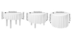 Round Tablecloths 1pcs White No Stitching Fabric Elegant Solid Table Cloth for Christmas Birthday Wedding Party Hotel Decoration