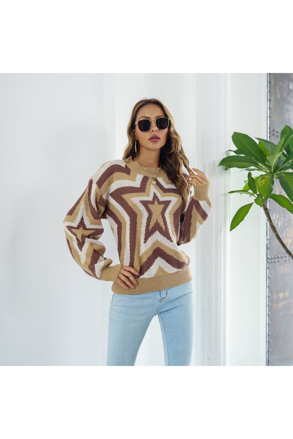 Star Dropped Shoulder Sweater