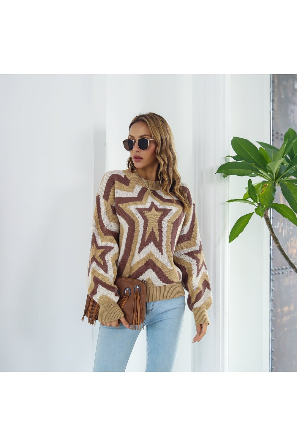 Star Dropped Shoulder Sweater