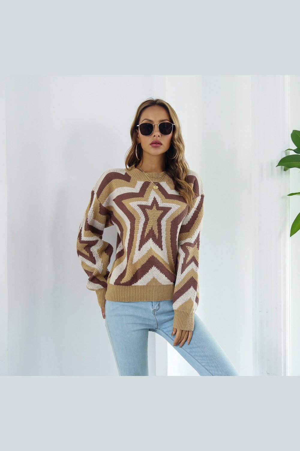 Star Dropped Shoulder Sweater