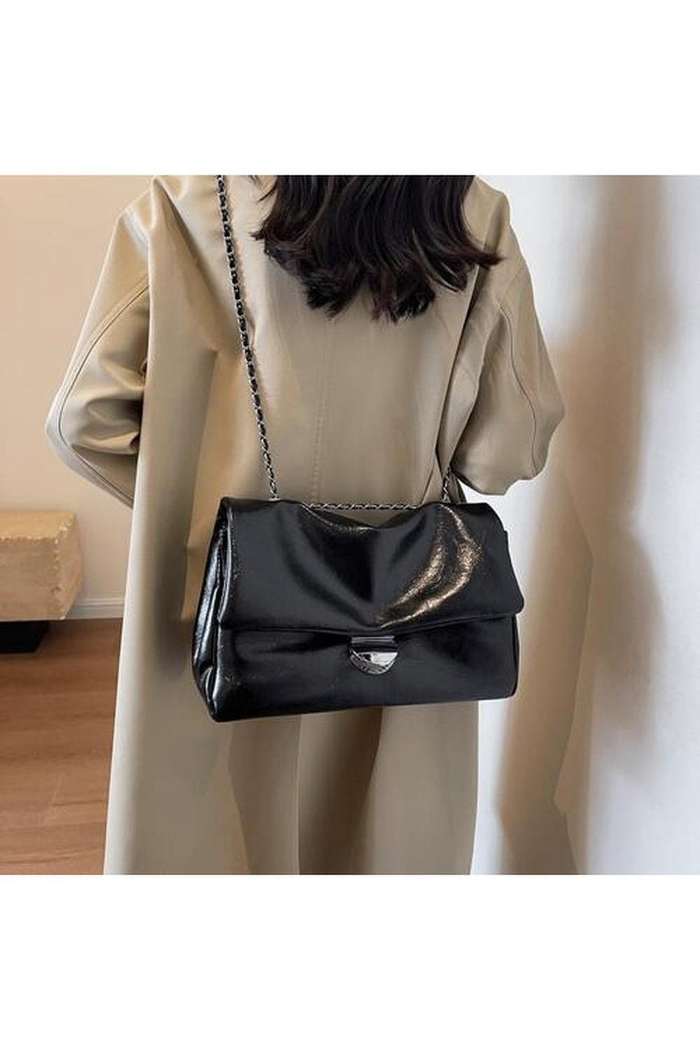 Textured PU Leather Shoulder Bag