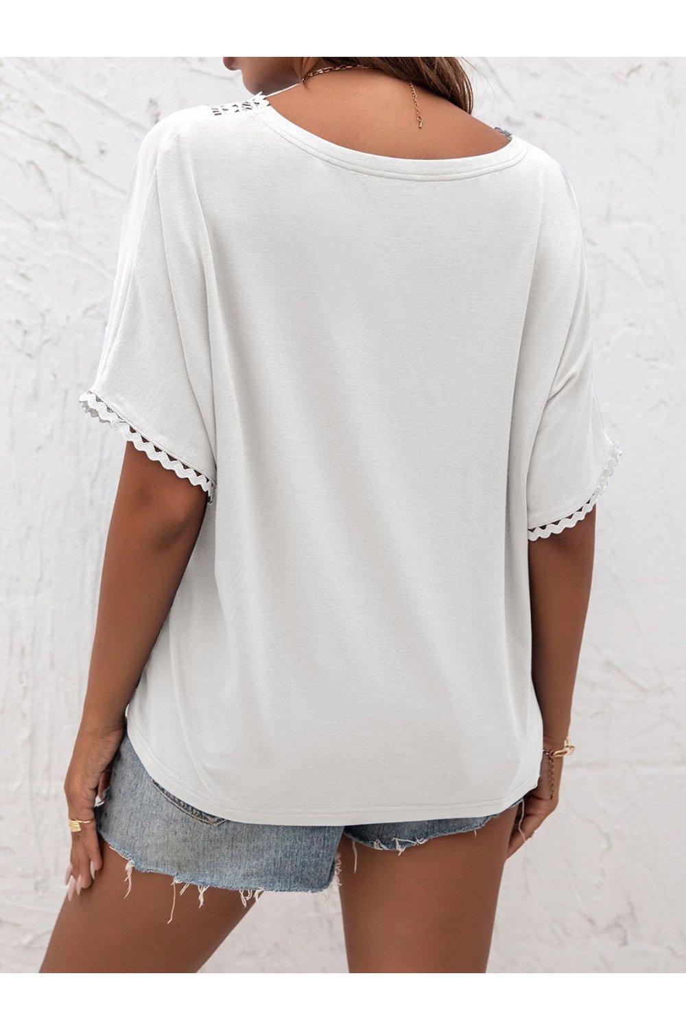 V-Neck Short Sleeve Blouse