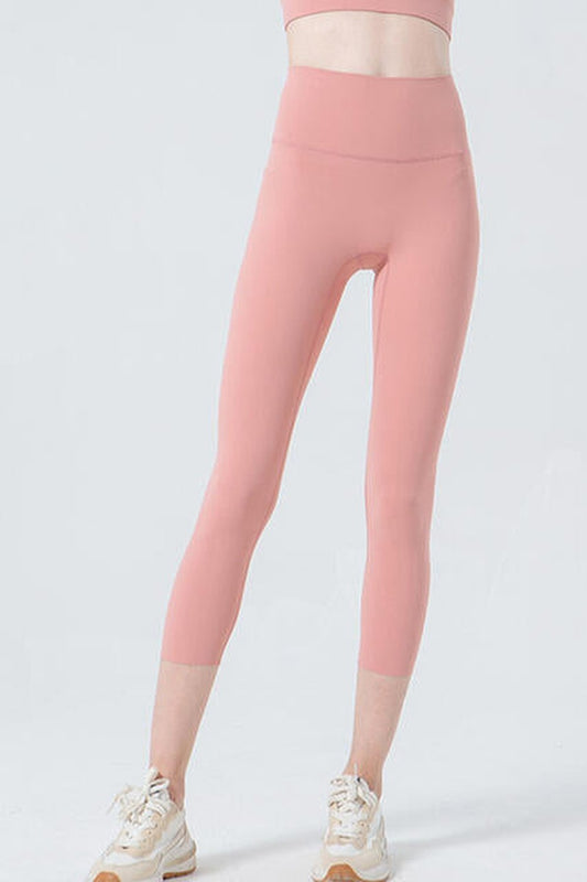 Wide Waistband Cropped Sports Leggings