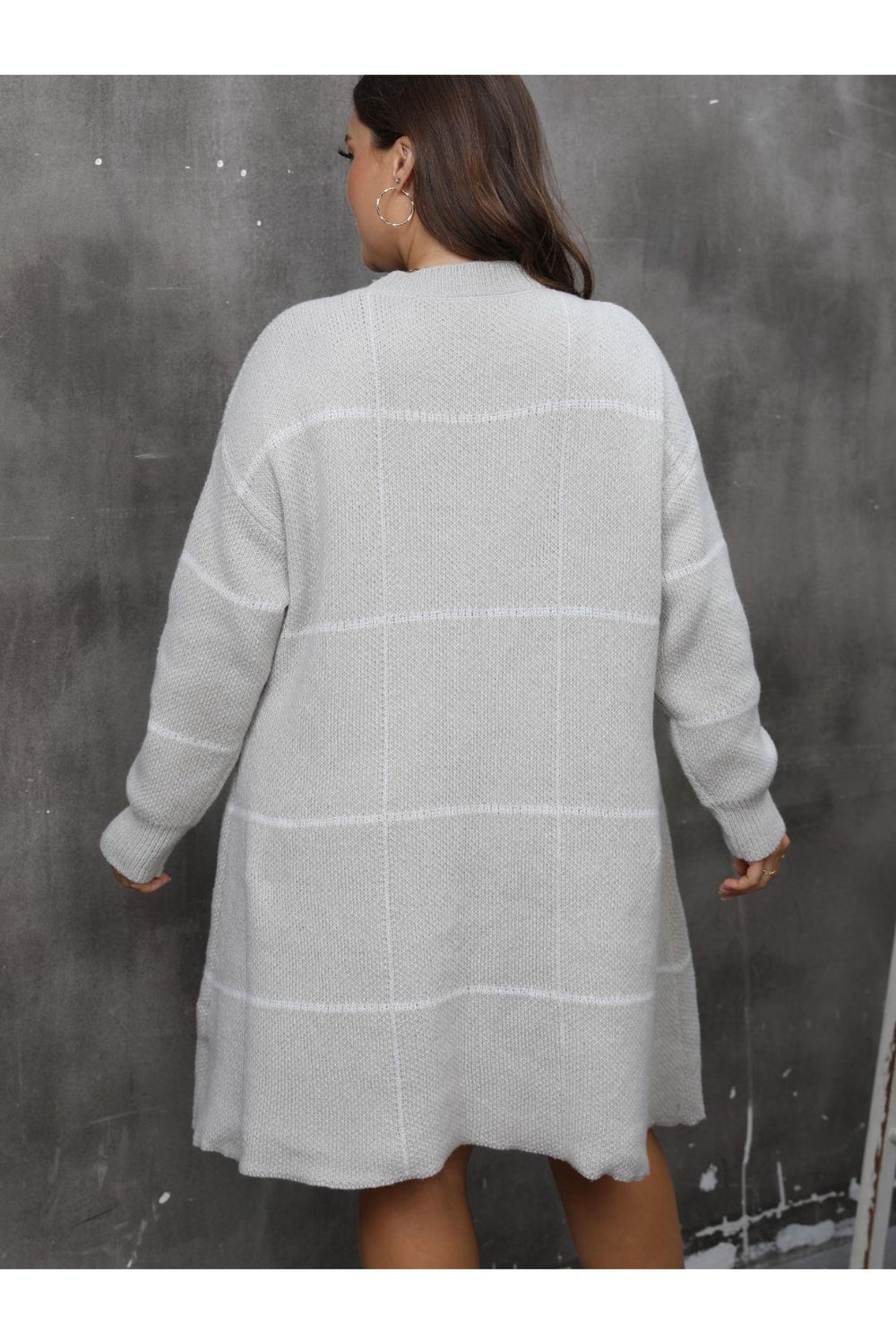 Plus Size Round Neck Long Sleeve Sweater Dress