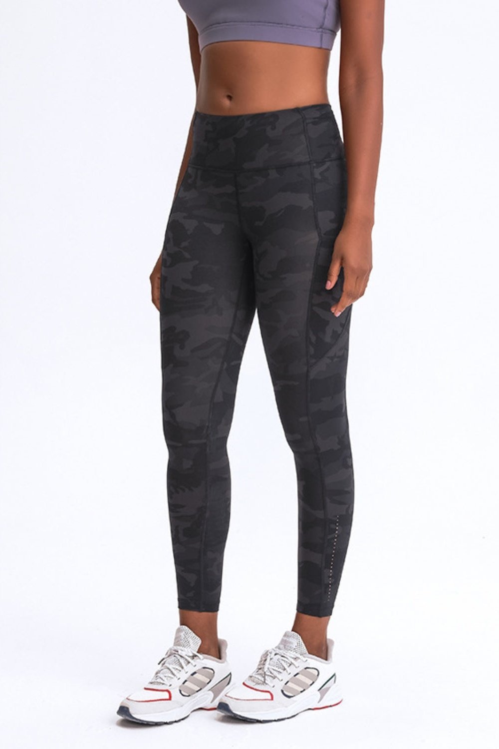 Wide Waistband Leggings with Pockets